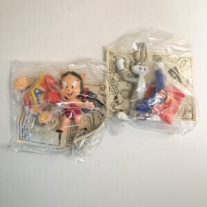 NEW Vintage 1991 McDonald's‎ Super Looney Tunes Happy Meal Toys Bugs and Petunia
